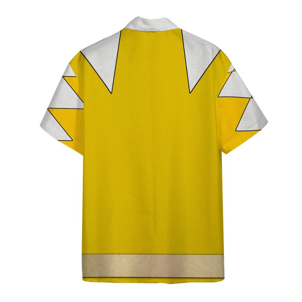 Gearhumans 3D Power Ranger Yellow Dino Thunder Hawaii Shirt ZK2804216 Hawai Shirt 