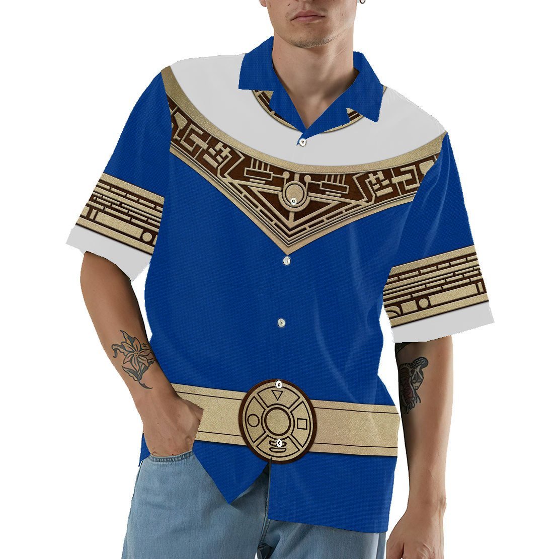 Gearhumans 3D Power Ranger Zeo Blue Hawaii Shirt ZK2904215 Hawai Shirt 