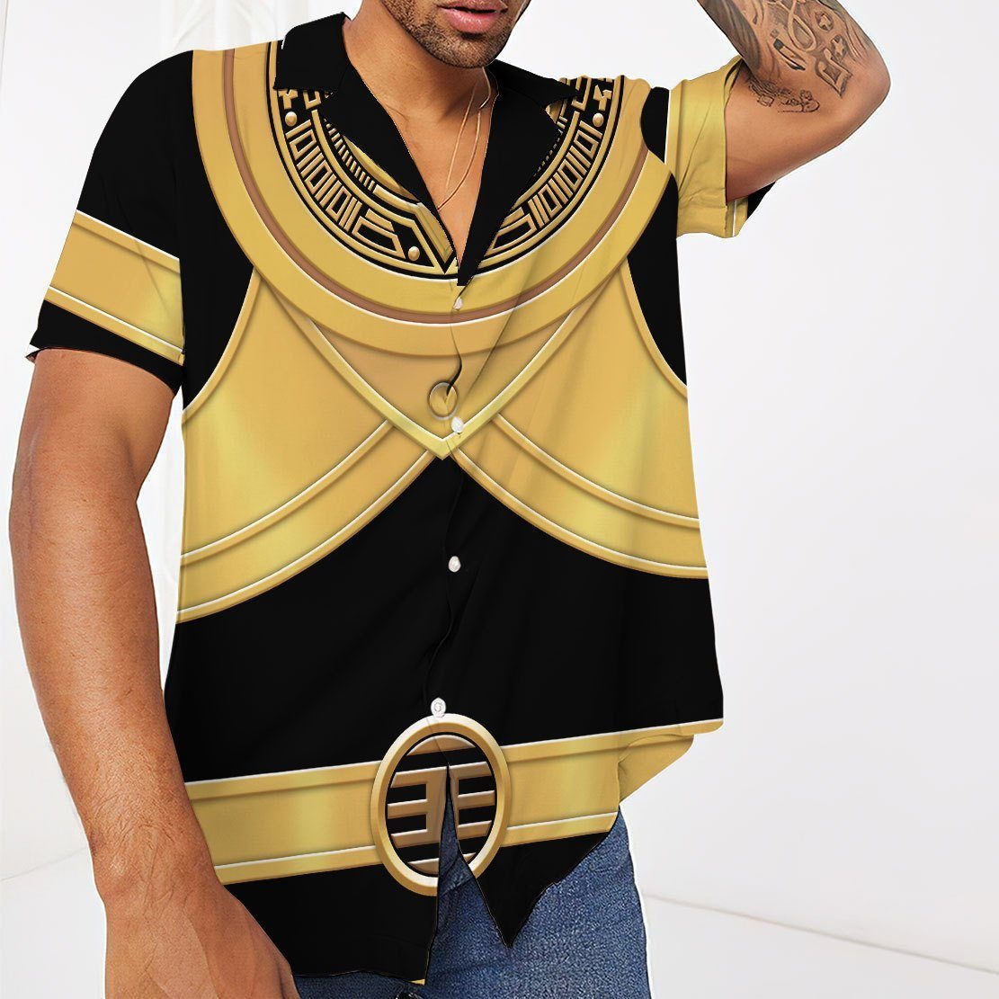 Gearhumans 3D Power Ranger Zeo Gold Hawaii Shirt ZK2904217 Hawai Shirt 