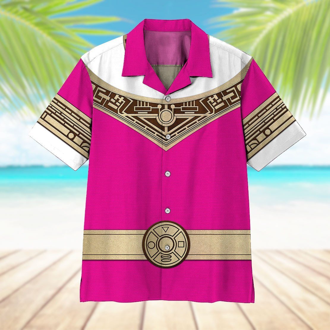 Gearhumans 3D Power Ranger Zeo Pink Hawaii Shirt ZK2904216 Hawai Shirt 