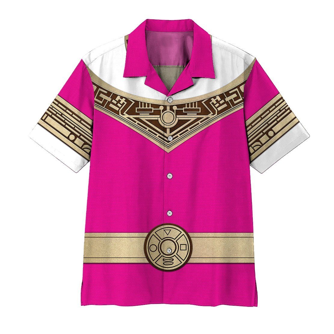 Gearhumans 3D Power Ranger Zeo Pink Hawaii Shirt ZK2904216 Hawai Shirt Short Sleeve Shirt S 