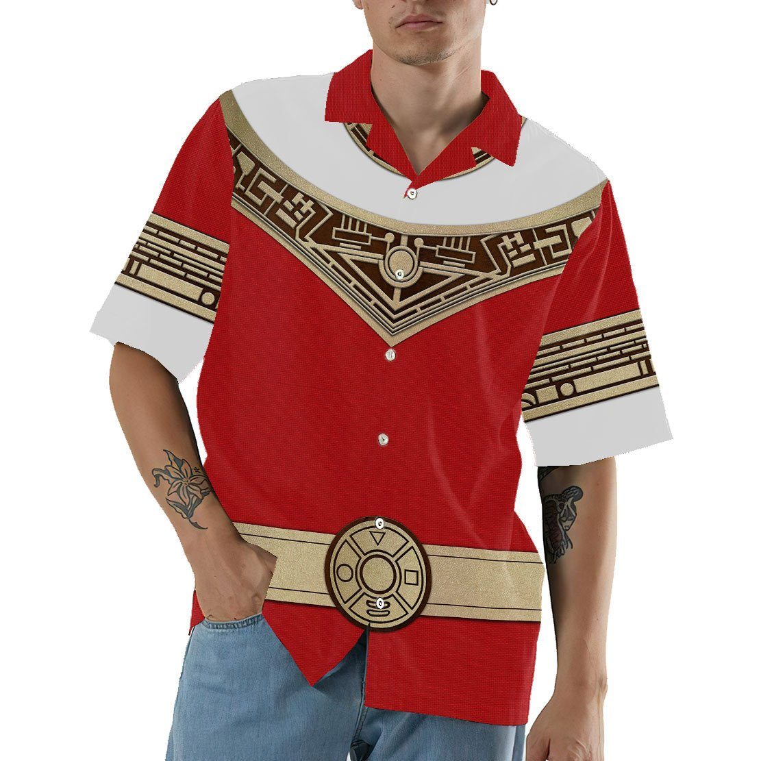 Gearhumans 3D Power Ranger Zeo Red Hawaii Shirt ZK2904212 Hawai Shirt 