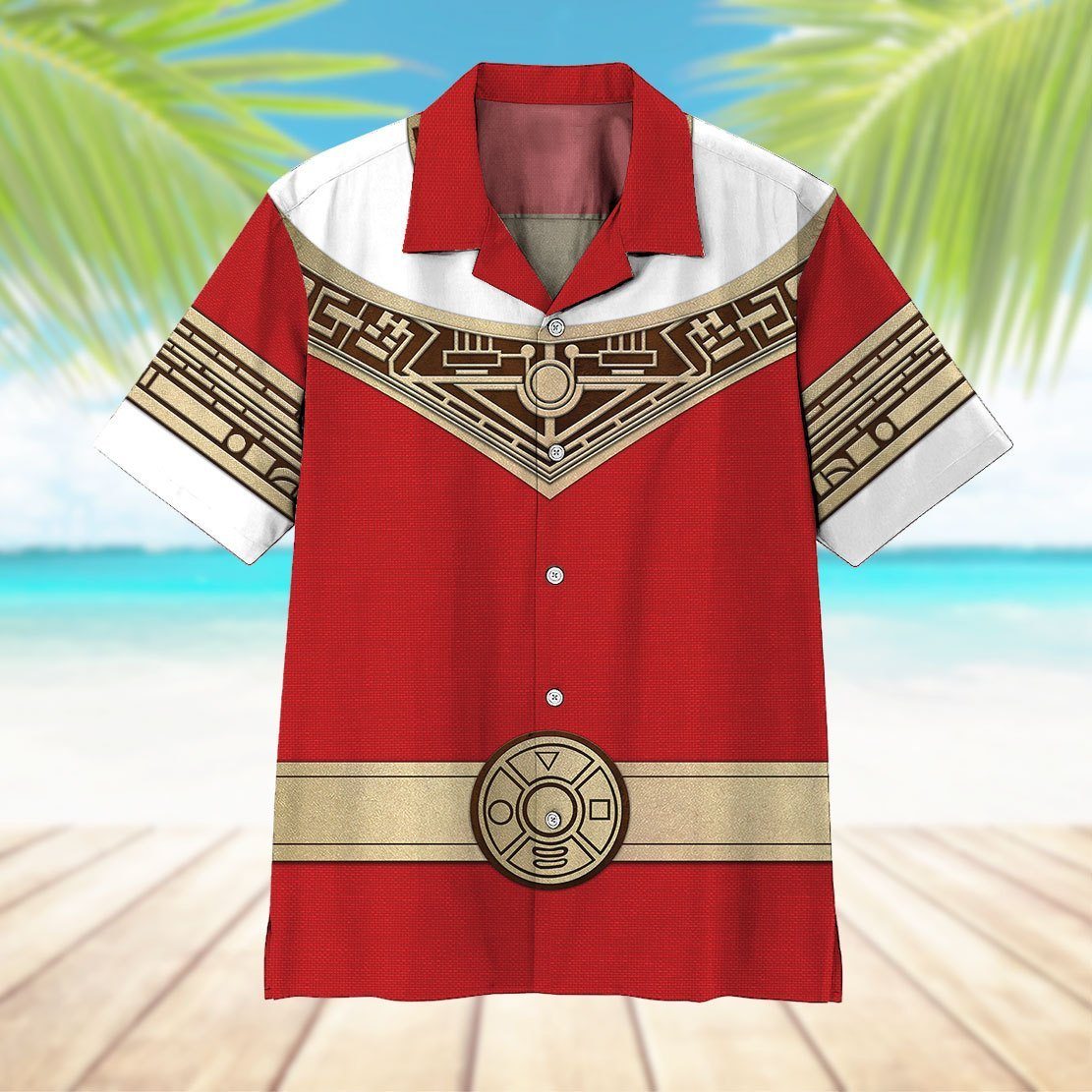 Gearhumans 3D Power Ranger Zeo Red Hawaii Shirt