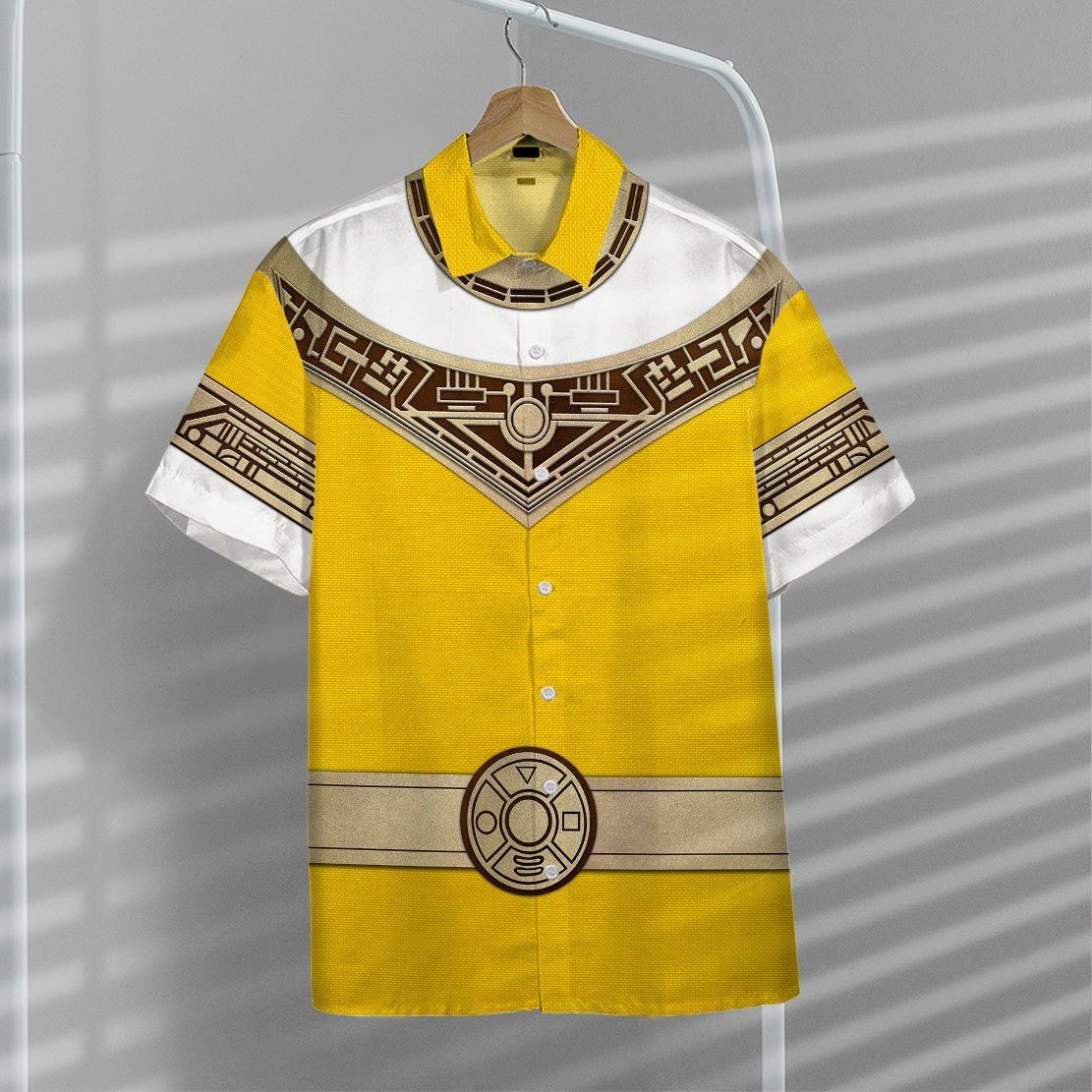 Gearhumans 3D Power Ranger Zeo Yellow Hawaii Shirt ZK2904214 Hawai Shirt 