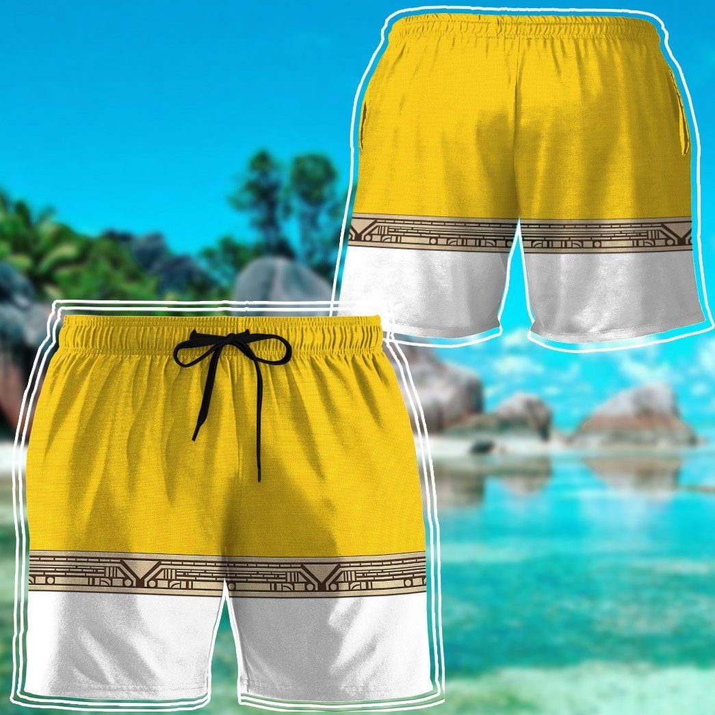 Gearhumans 3D Power Ranger Zeo Yellow Shorts ZK2904219 Men Shorts 