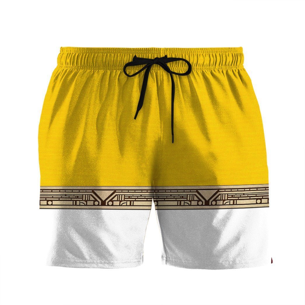 Gearhumans 3D Power Ranger Zeo Yellow Shorts ZK2904219 Men Shorts S 