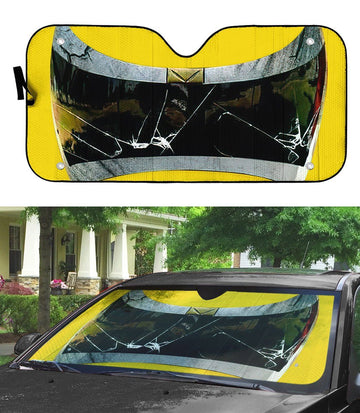 Gearhumans 3D Power Rangers In Space Yellow Ranger Custom Car Auto Sunshade