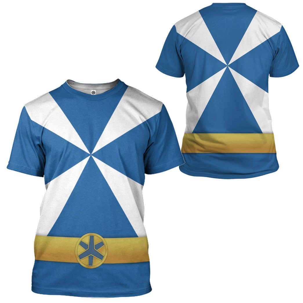 Gearhumans 3D Power Rangers Lightspeed Rescue Blue Ranger Custom Tshirt Hoodie Apparel GW05042 3D Apparel
