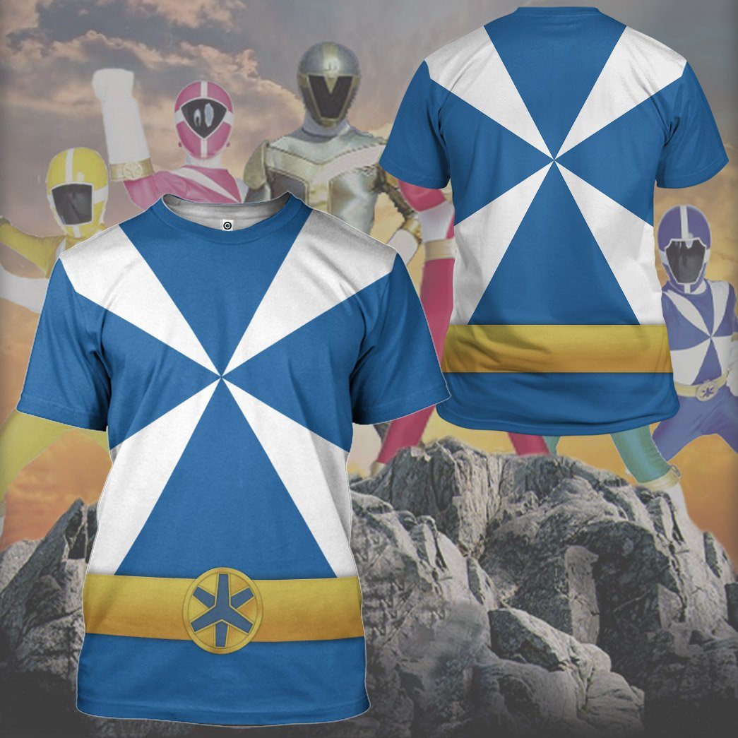 Gearhumans 3D Power Rangers Lightspeed Rescue Blue Ranger Custom Tshirt Hoodie Apparel GW05042 3D Apparel