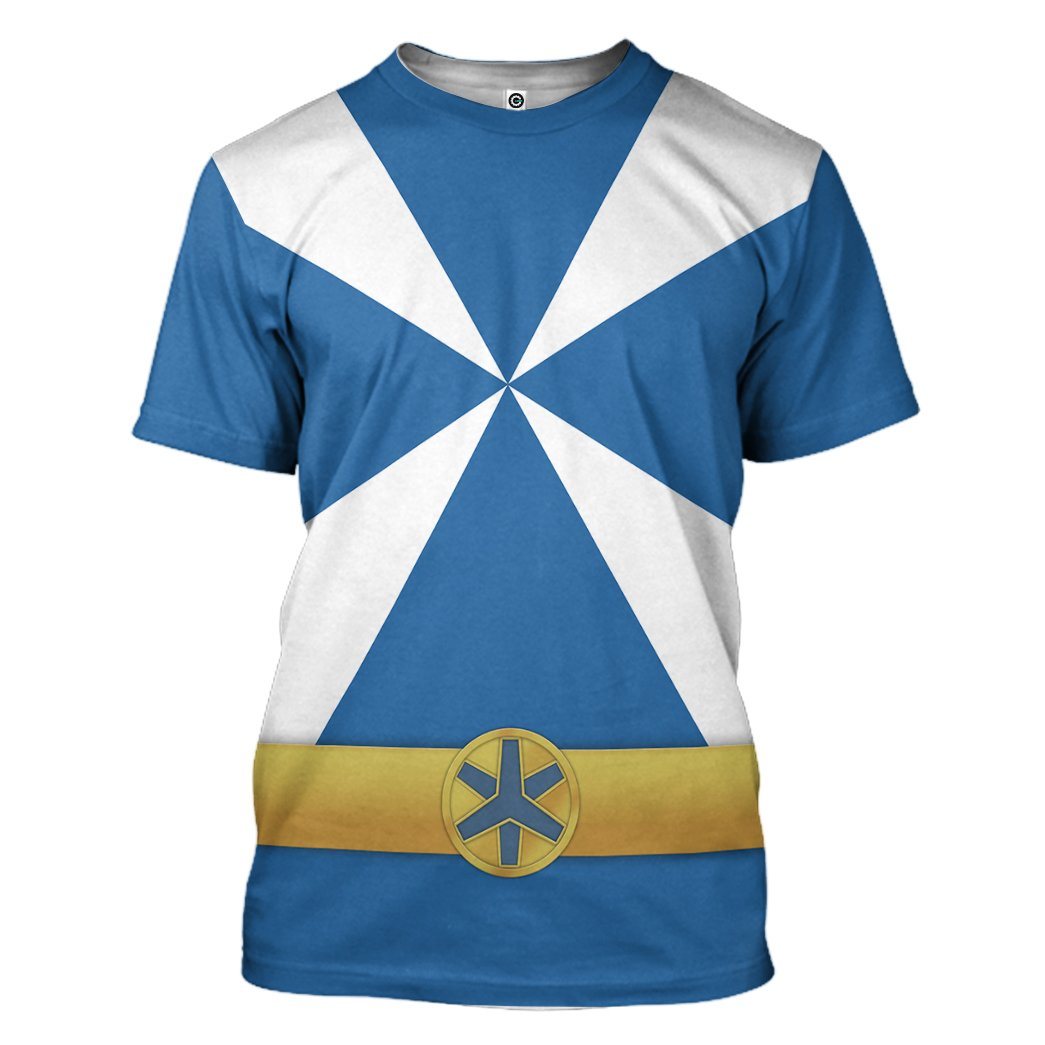 Gearhumans 3D Power Rangers Lightspeed Rescue Blue Ranger Custom Tshirt Hoodie Apparel GW05042 3D Apparel T-Shirt S