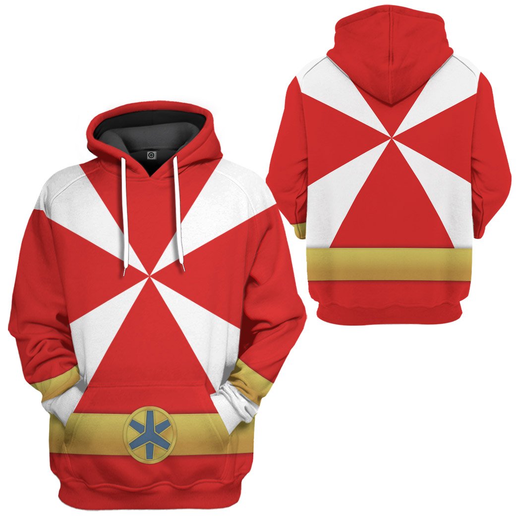 Gearhumans 3D Power Rangers Lightspeed Rescue Red Ranger Custom Tshirt Hoodie Apparel GW05041 3D Apparel