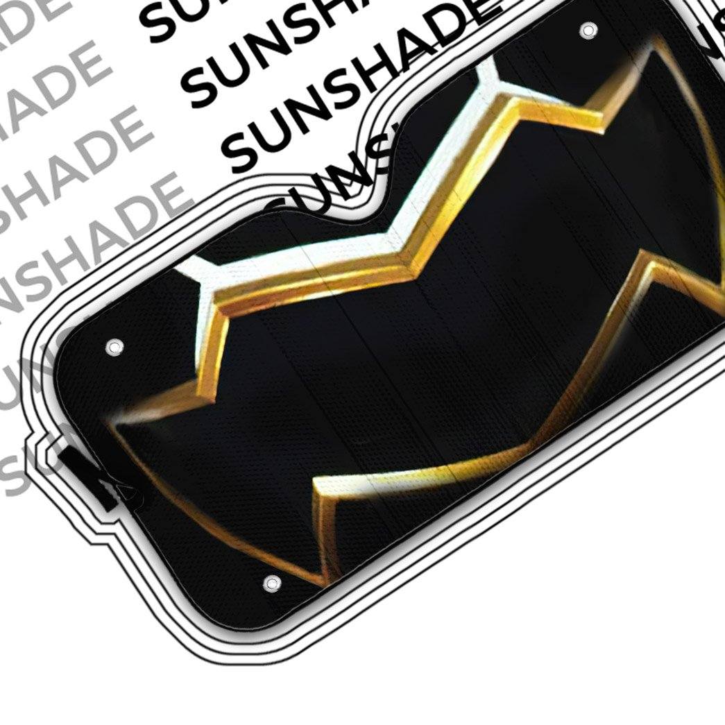 Gearhumans 3D Power Rangers Megaforce Black Ranger Helmet Custom Car Auto Sunshade GW2304216 Auto Sunshade 