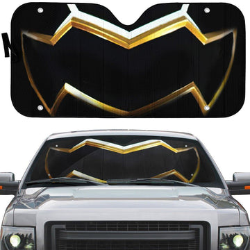 Gearhumans 3D Power Rangers Megaforce Black Ranger Helmet Custom Car Auto Sunshade