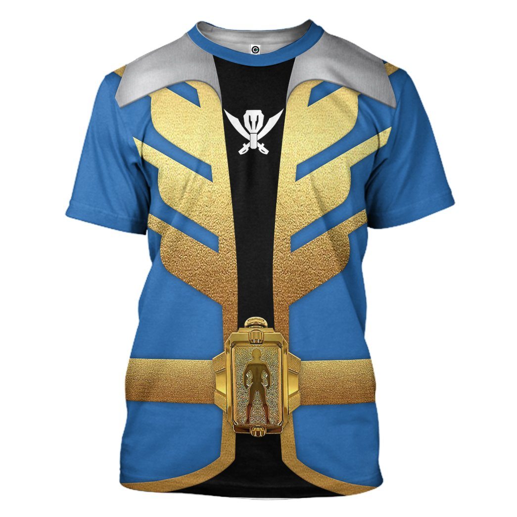 Gearhumans 3D Power Rangers Megaforce Blue Ranger Custom Tshirt Hoodie Apparel GW05046 3D Apparel T-Shirt S