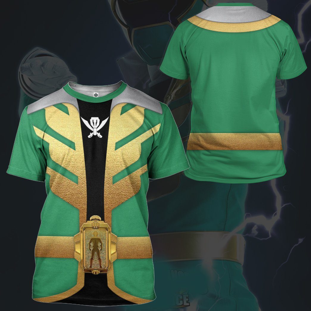 Gearhumans 3D Power Rangers Megaforce Green Ranger Custom Tshirt Hoodie Apparel GW05043 3D Apparel