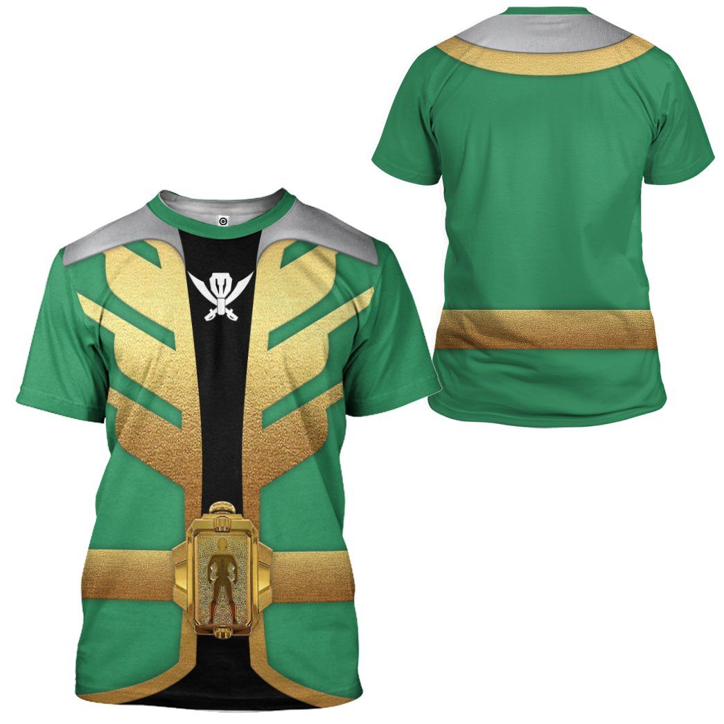Gearhumans 3D Power Rangers Megaforce Green Ranger Custom Tshirt Hoodie Apparel GW05043 3D Apparel