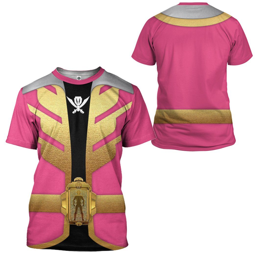 Gearhumans 3D Power Rangers Megaforce Pink Ranger Custom Tshirt Hoodie Apparel GW05042 3D Apparel