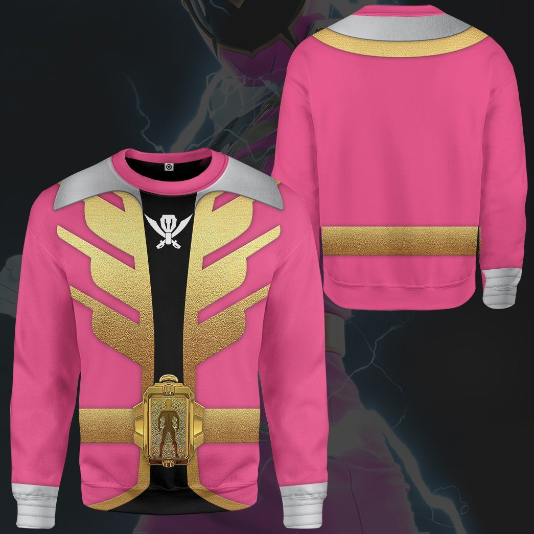 Gearhumans 3D Power Rangers Megaforce Pink Ranger Custom Tshirt Hoodie Apparel GW05042 3D Apparel