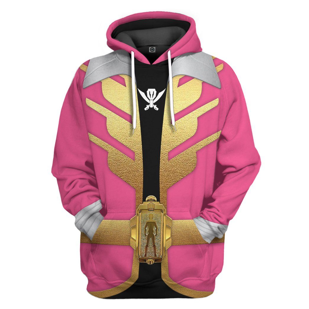 Gearhumans 3D Power Rangers Megaforce Pink Ranger Custom Tshirt Hoodie Apparel GW05042 3D Apparel Hoodie S