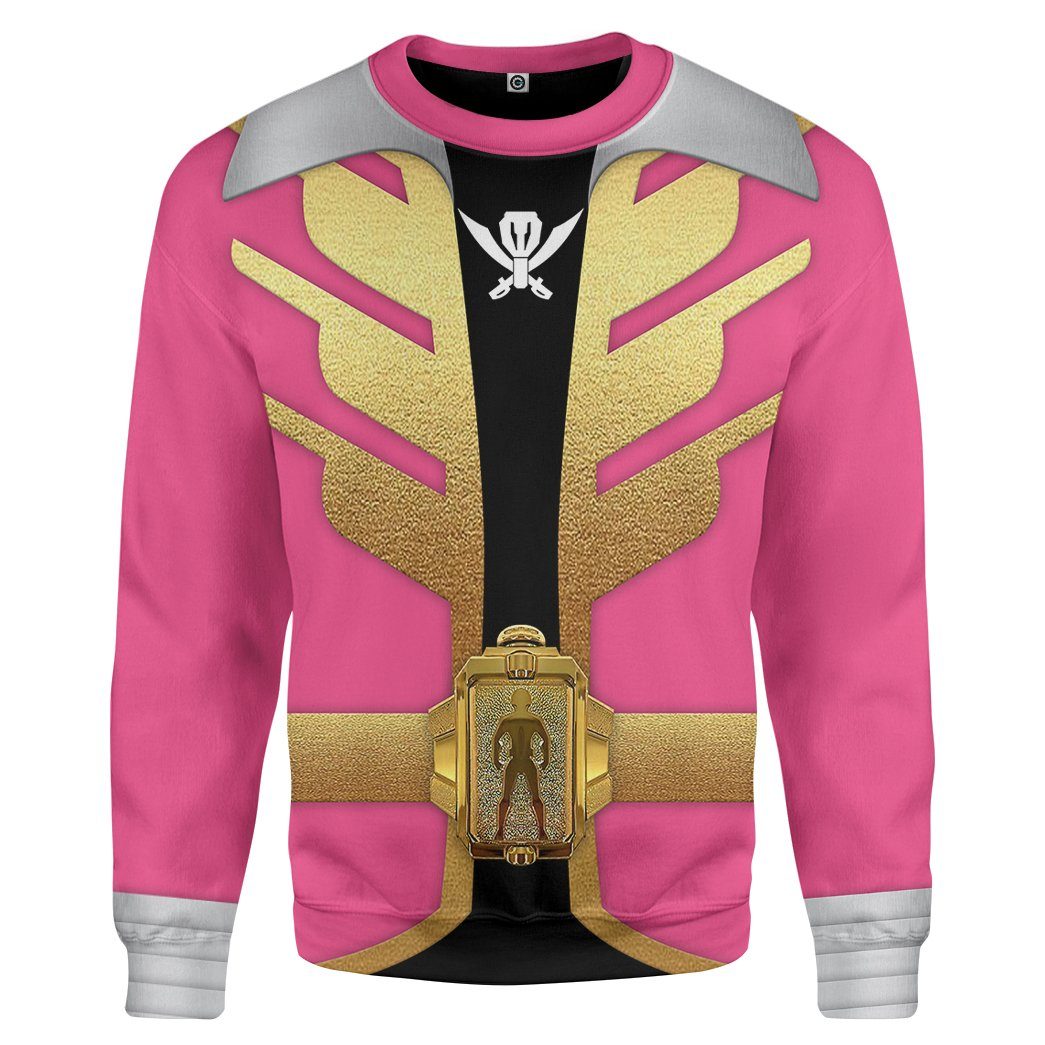 Gearhumans 3D Power Rangers Megaforce Pink Ranger Custom Tshirt Hoodie Apparel GW05042 3D Apparel Long Sleeve S