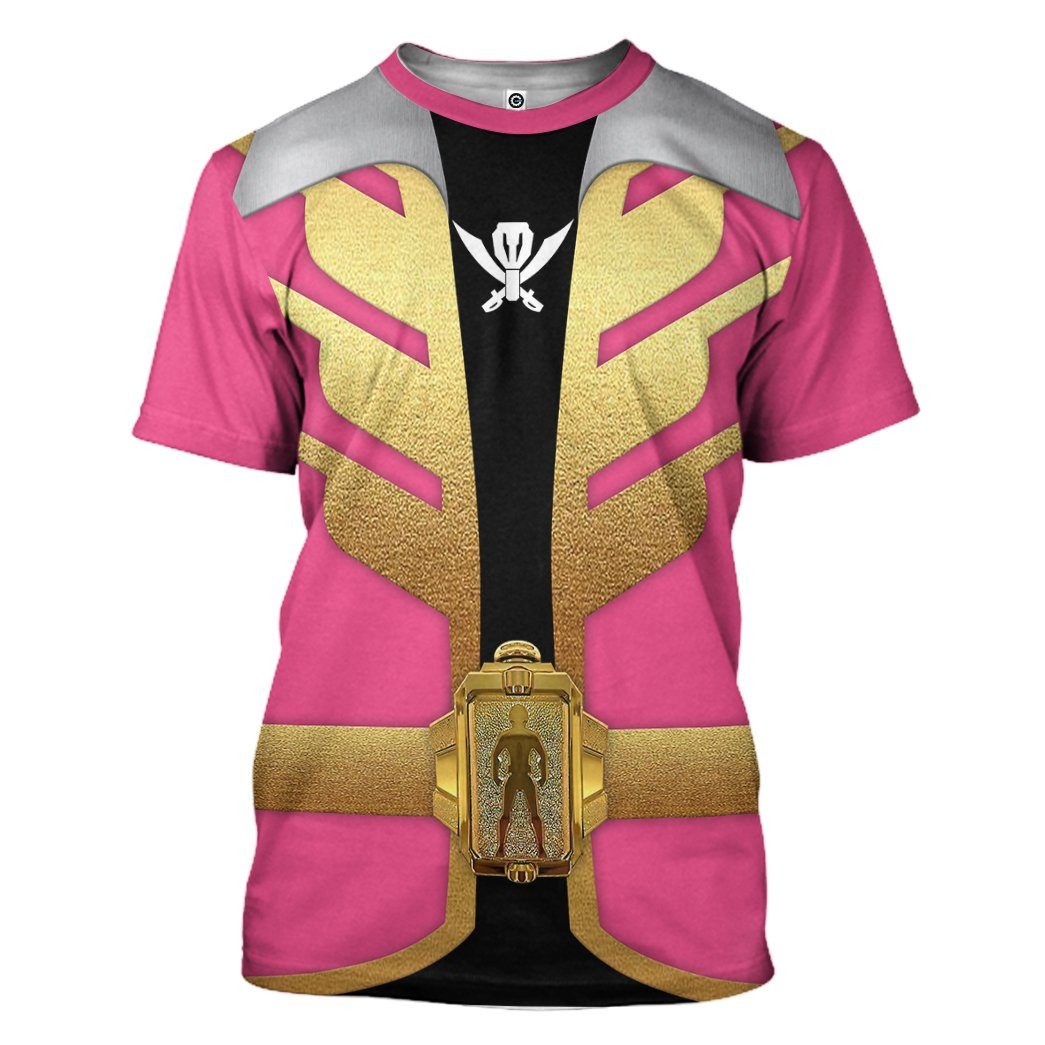 Gearhumans 3D Power Rangers Megaforce Pink Ranger Custom Tshirt Hoodie Apparel GW05042 3D Apparel T-Shirt S