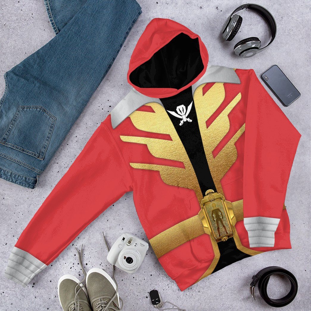 Gearhumans 3D Power Rangers Megaforce Red Ranger Custom Tshirt Hoodie Apparel GW05045 3D Apparel