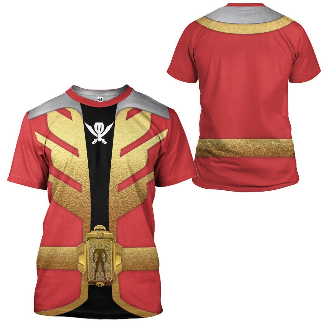 Gearhumans 3D Power Rangers Megaforce Red Ranger Custom Tshirt Hoodie Apparel GW05045 3D Apparel