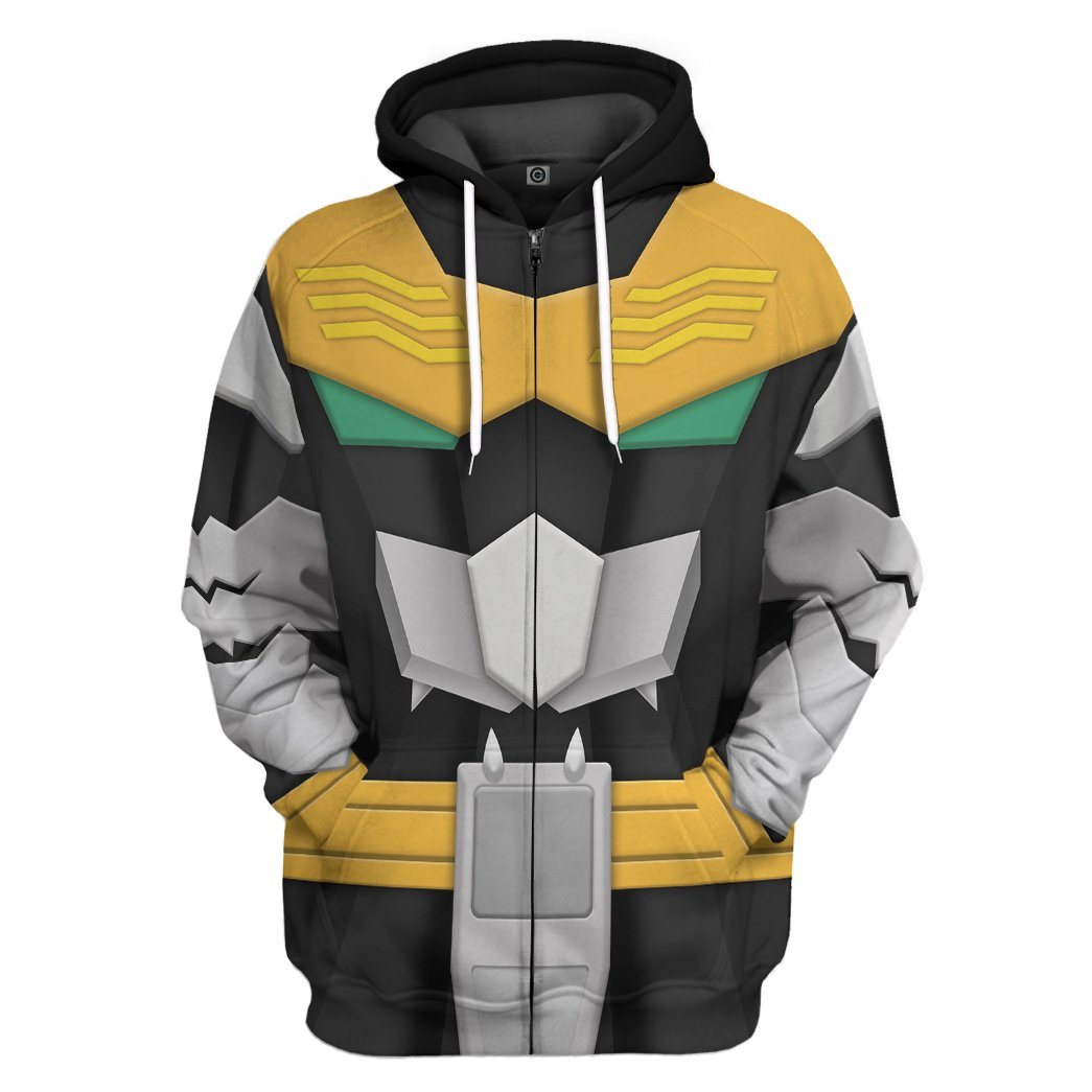 Gearhumans 3D Power Rangers Megaforce Robo Knight Custom Tshirt Hoodie Apparel GW05047 3D Apparel Zip Hoodie S