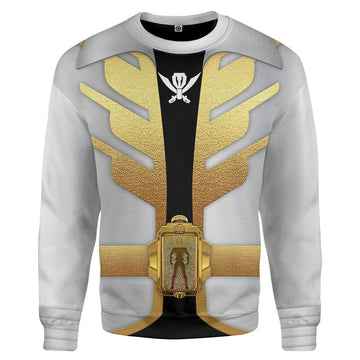 Gearhumans 3D Power Rangers Megaforce Silver Ranger Custom Tshirt Hoodie Apparel GW05041 3D Apparel Long Sleeve S