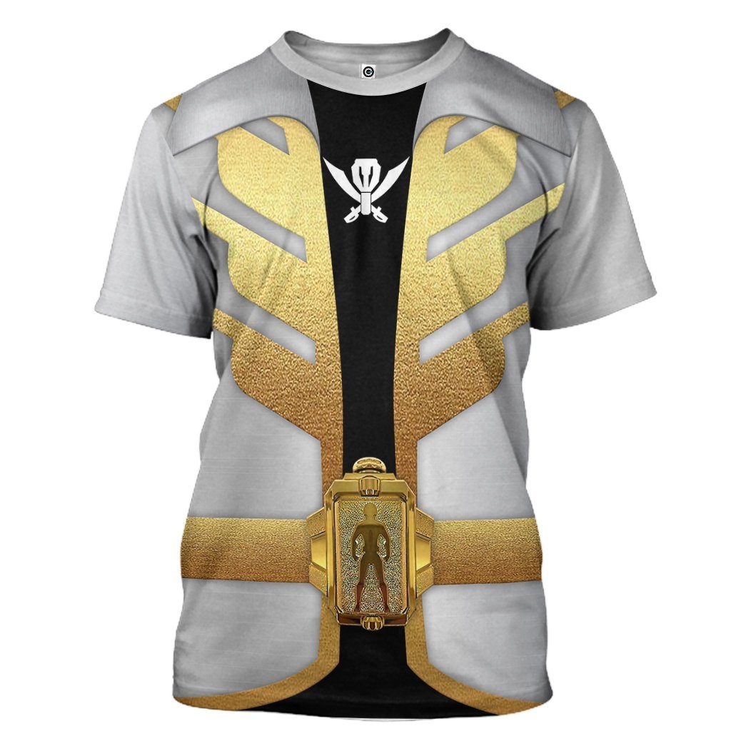Gearhumans 3D Power Rangers Megaforce Silver Ranger Custom Tshirt Hoodie Apparel GW05041 3D Apparel T-Shirt S