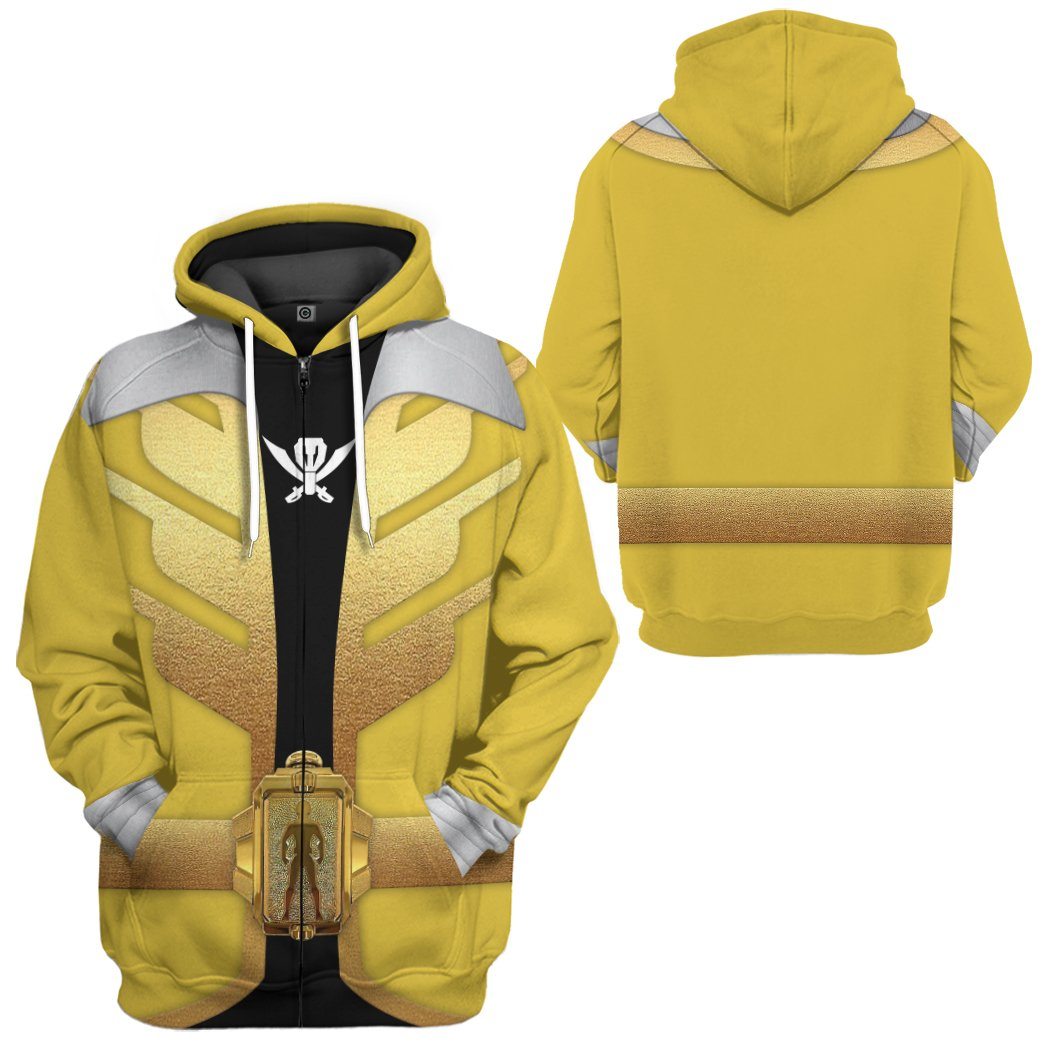 Gearhumans 3D Power Rangers Megaforce Yellow Ranger Custom Tshirt Hoodie Apparel GW05044 3D Apparel