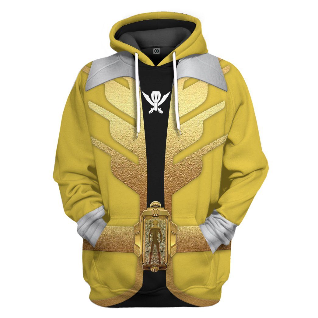 Gearhumans 3D Power Rangers Megaforce Yellow Ranger Custom Tshirt Hood