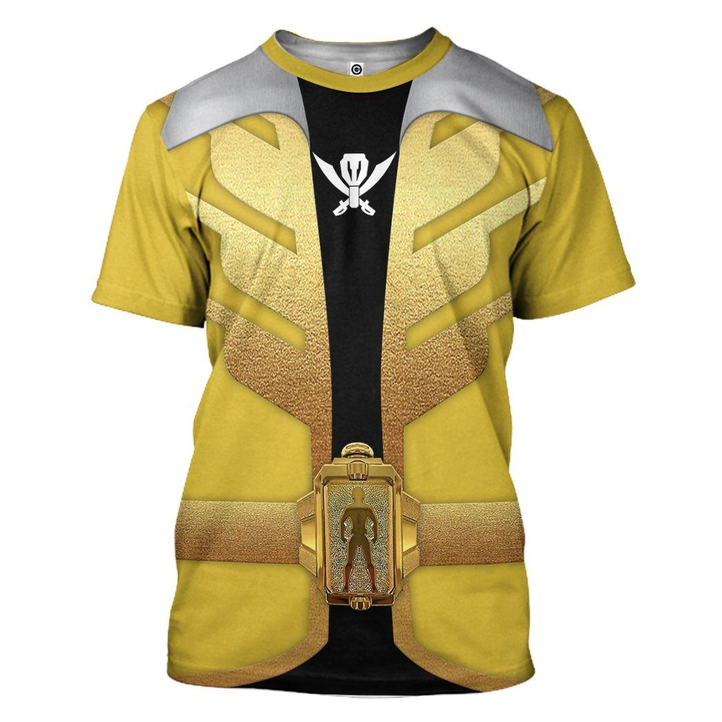 Gearhumans 3D Power Rangers Megaforce Yellow Ranger Custom Tshirt Hoodie Apparel GW05044 3D Apparel T-Shirt S