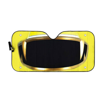 Gearhumans 3D Power Rangers Megaforce Yellow Ranger Helmet Custom Car Auto Sunshade GW2304214 Auto Sunshade 57''x27.5'' 