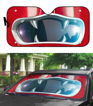 Gearhumans 3D Power Rangers Wild Force Red Ranger Custom Car Auto Sunshade