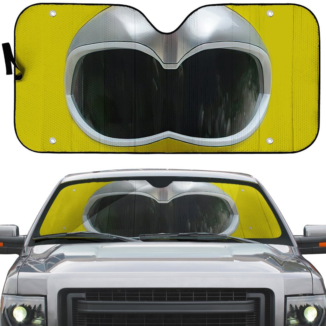 Gearhumans 3D Power Rangers Wild Force Yellow Ranger Custom Car Auto Sunshade GW040515 Auto Sunshade 
