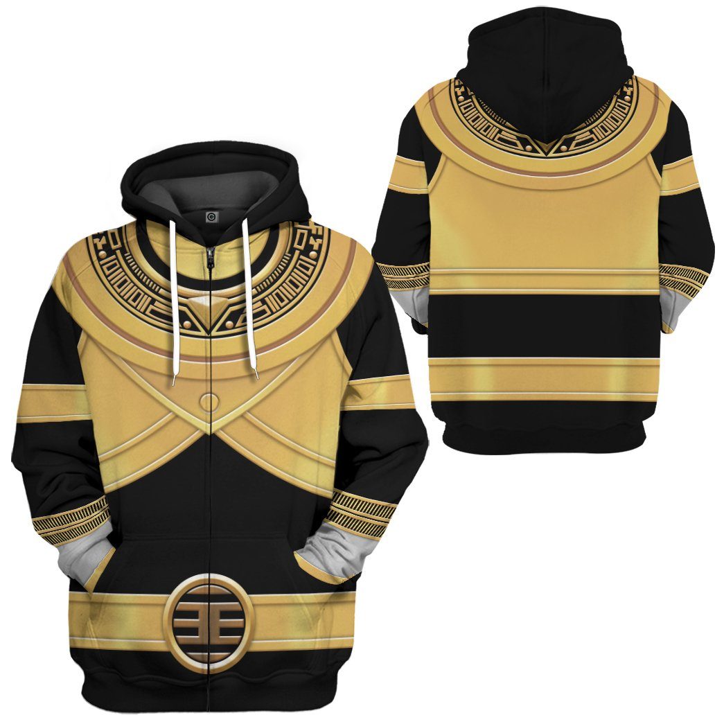 Gearhumans 3D Power Rangers Zeo Gold Custom Tshirt Hoodie Apparel GW010418 3D Apparel Zip Hoodie S