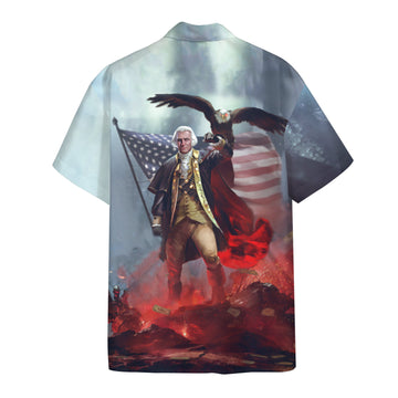 Gearhumans 3D President George Warshington Custom Short Sleeve Shirt