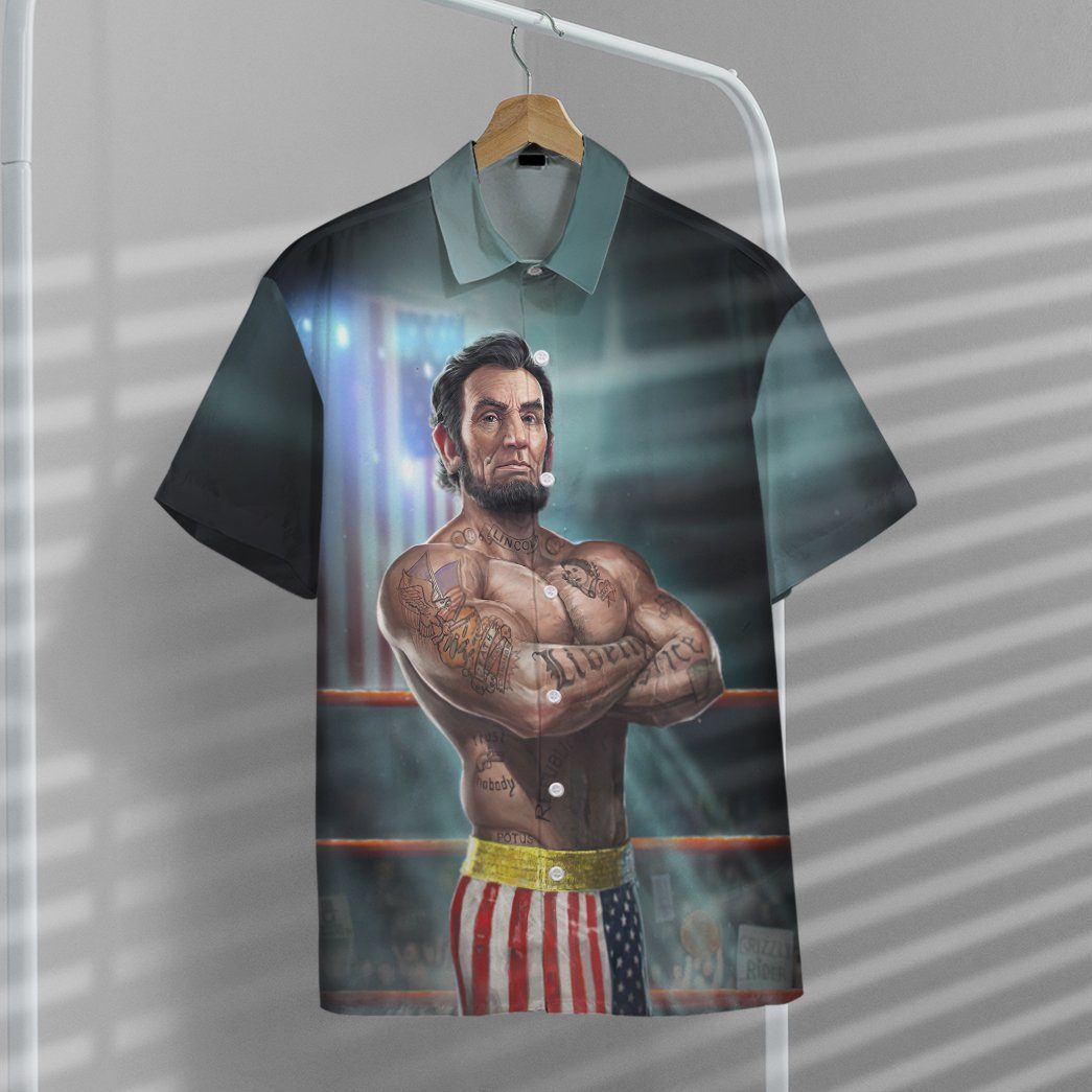 Gearhumans 3D President MMAbe Lincoln Custom Short Sleeve Shirt GW3006211 Hawai Shirt 