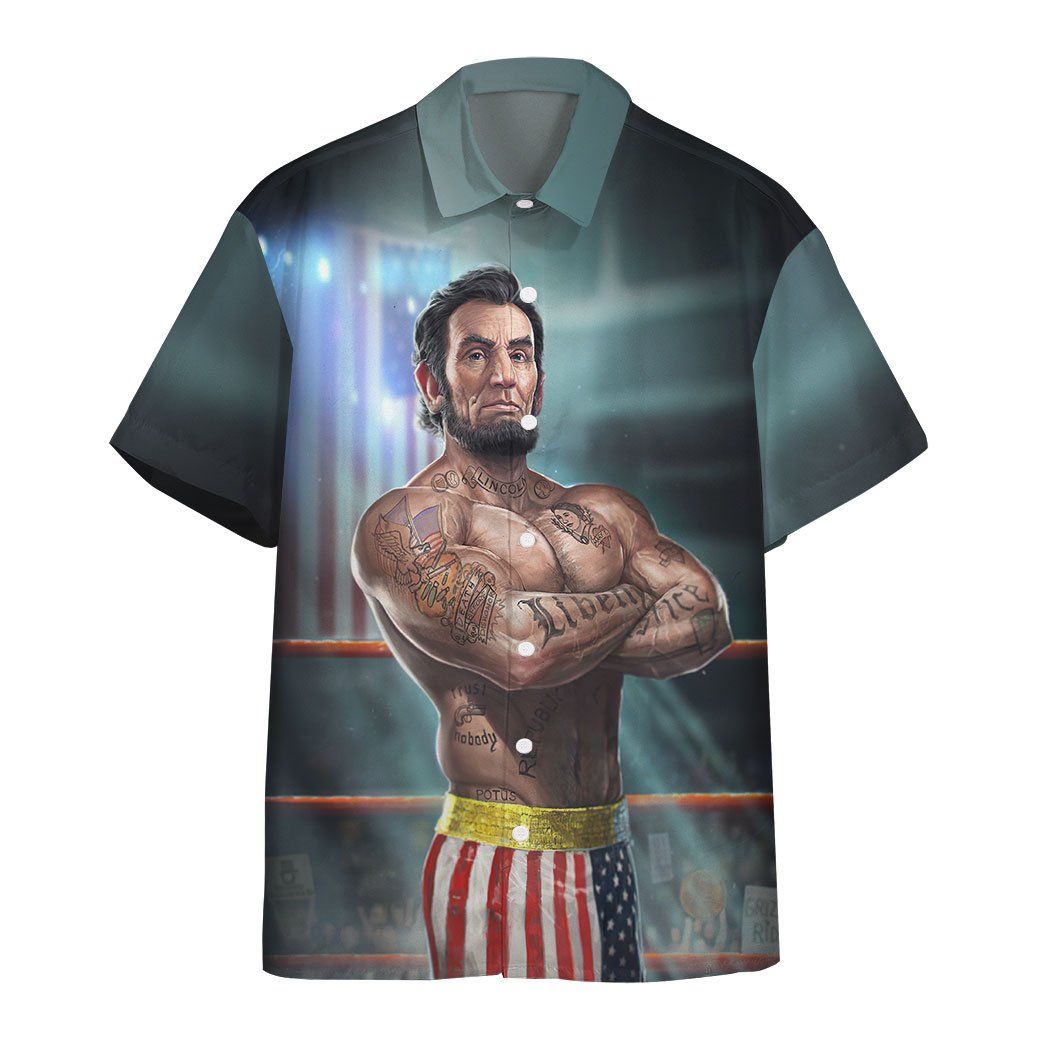 Gearhumans 3D President MMAbe Lincoln Custom Short Sleeve Shirt GW3006211 Hawai Shirt Hawai Shirt S 