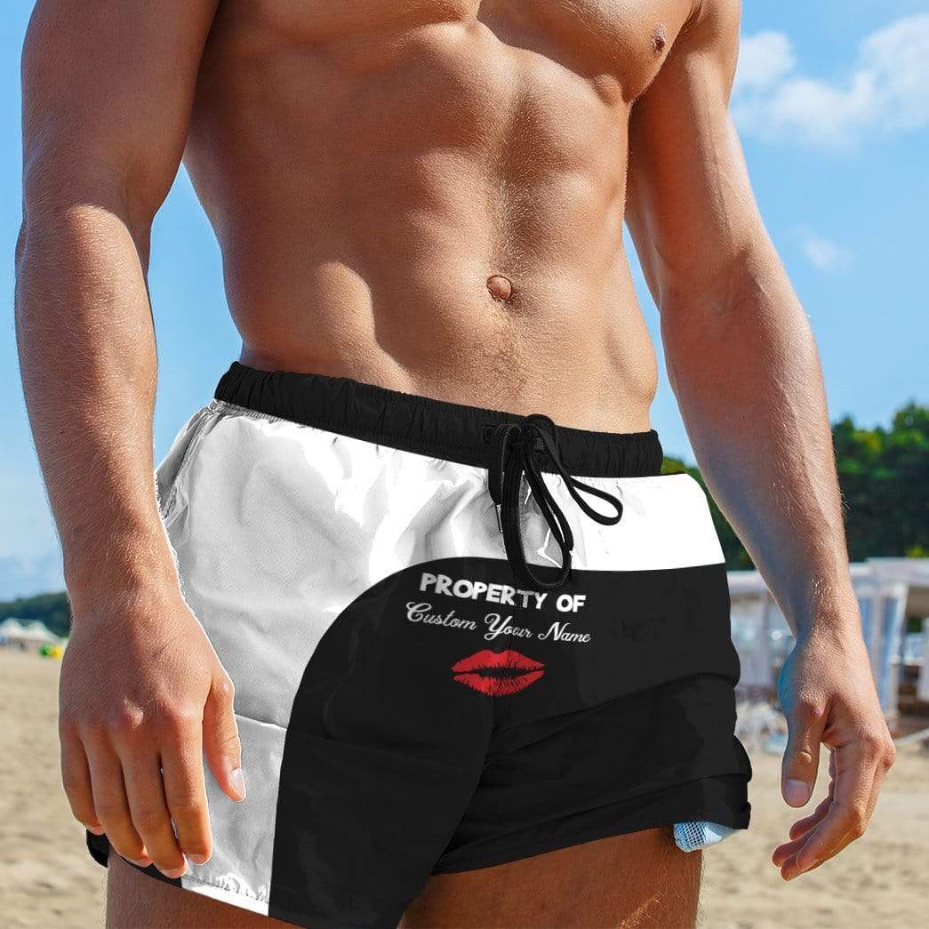 Gearhumans 3D Property Of You Custom Beach Shorts Swim Trunks GL03061 Men Shorts 