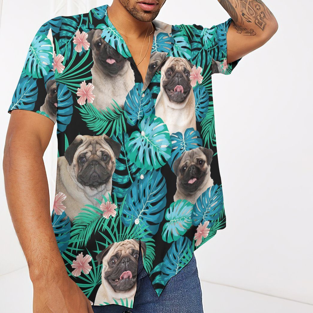 Gearhumans 3D Pug Dog Summer Custom Short Sleeve Shirt GW19052110 Hawai Shirt 