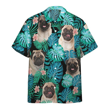 Gearhumans 3D Pug Dog Summer Custom Short Sleeve Shirt GW19052110 Hawai Shirt Short Sleeve Shirt S 