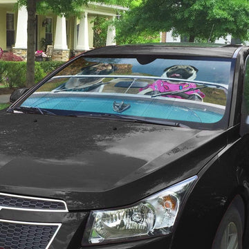 Gearhumans 3D Pugs Driving Roadster Custom Car Auto Sunshade