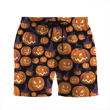 Gearhumans 3D Pumpkin Halloween Beach Shorts beach shorts Men Shorts