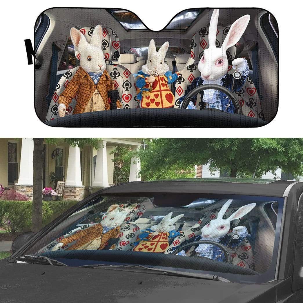 gearhumans 3D Rabbit In Wonderland Auto Sunshade GL25064 Auto Sunshade 