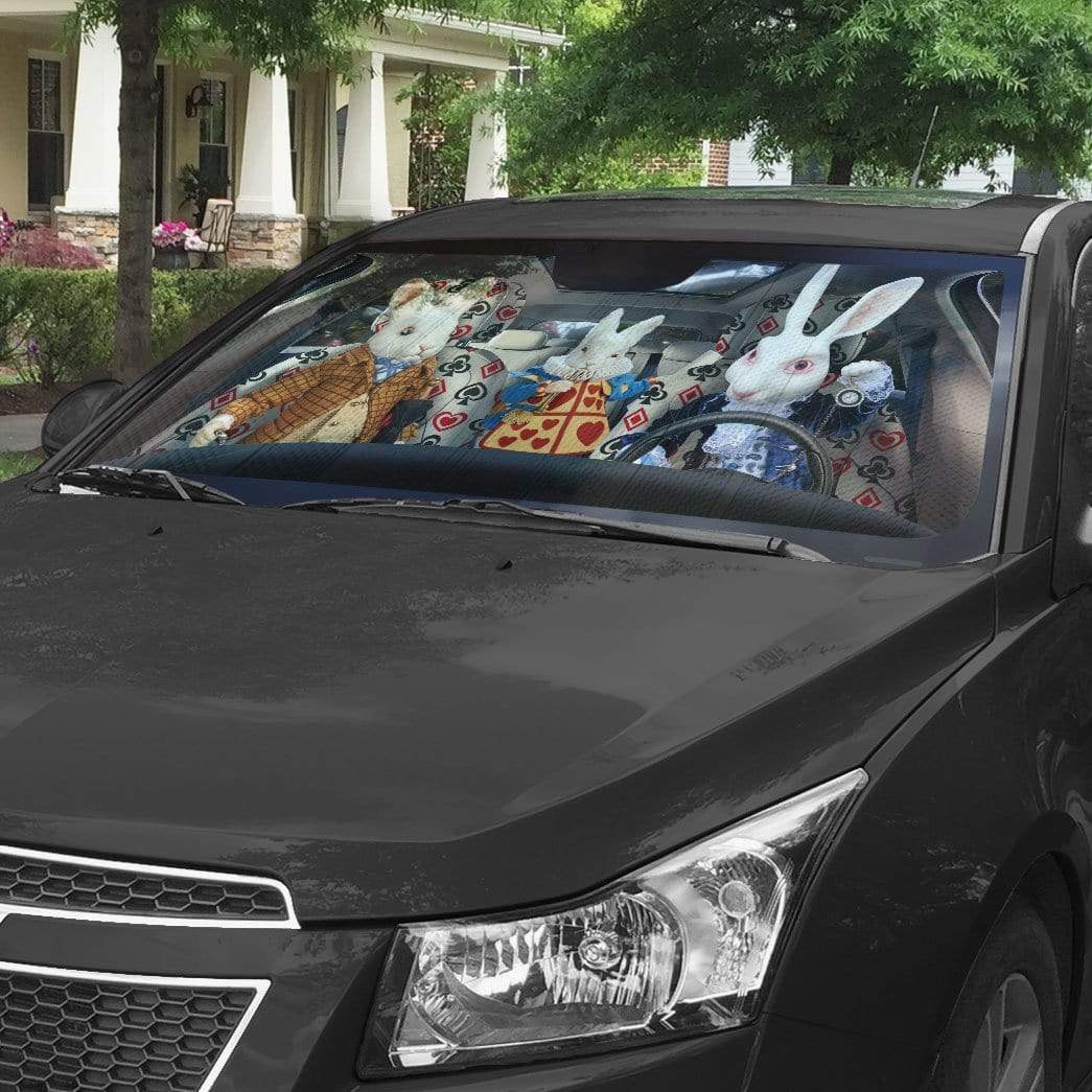 gearhumans 3D Rabbit In Wonderland Auto Sunshade GL25064 Auto Sunshade 