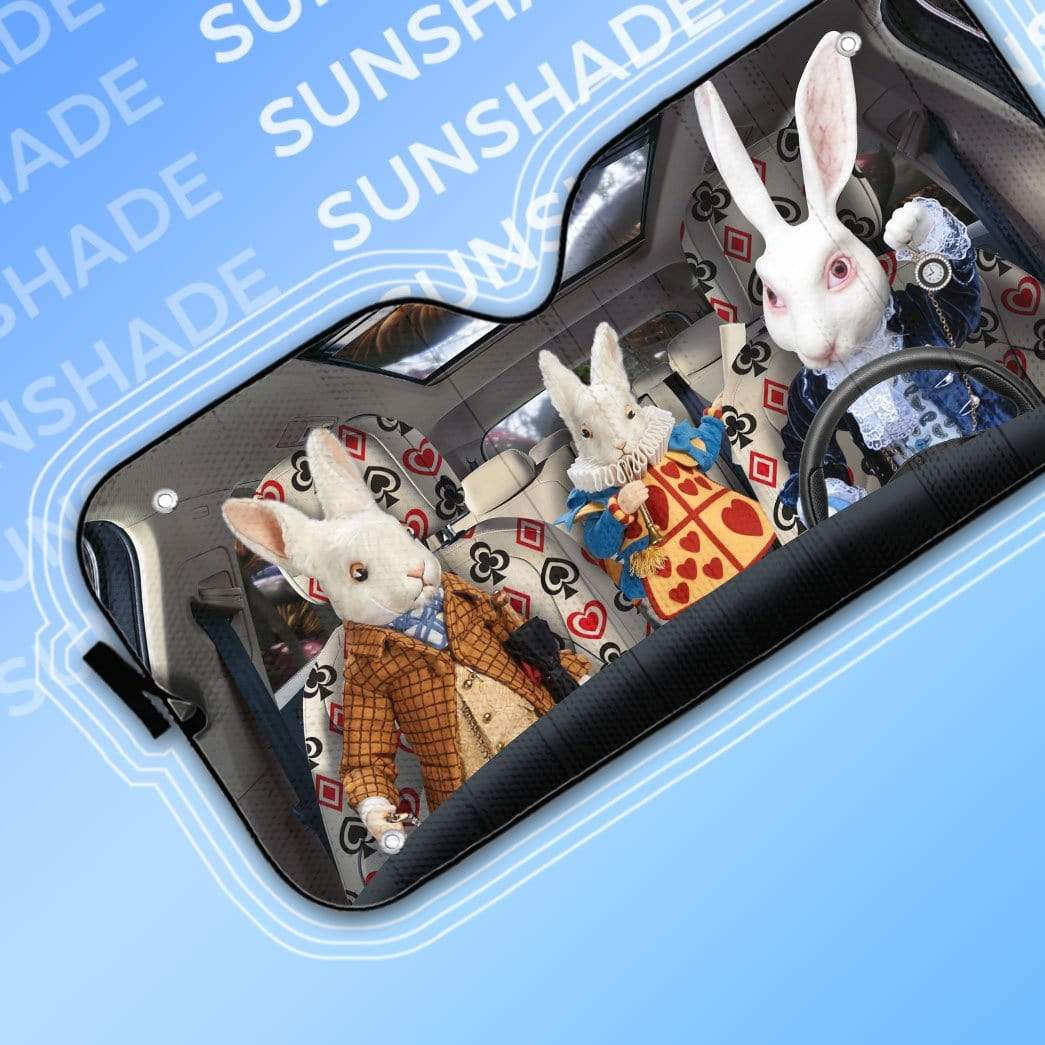 gearhumans 3D Rabbit In Wonderland Auto Sunshade GL25064 Auto Sunshade 