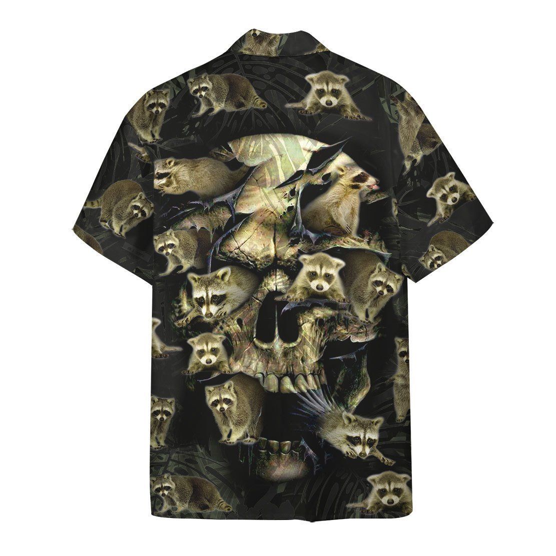 Gearhumans 3D Raccoon Skull Hawaii Shirt ZZ07041 Hawai Shirt 