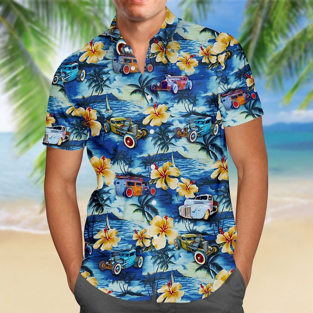 Gearhumans 3D Rat Rod Hawaii Shirt hawaii Short Sleeve Shirt